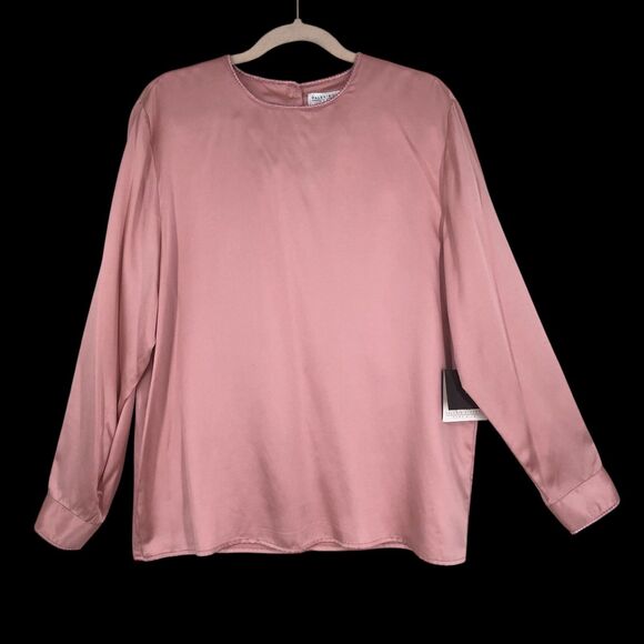 NWT Valerie Steven’s Pure Silk Mauve Pink 100% Silk Blouse, Office Siren, SZ 16 - Picture 1 of 10